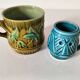 Vintage barbotine cup duo