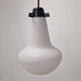Mid Century Pendant in Milk Glass and Brass, Italy 1960's