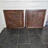 Paire de portes en bois sculpté en chêne