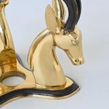 Hollywood Regency style coffee table brass antelope France 1970