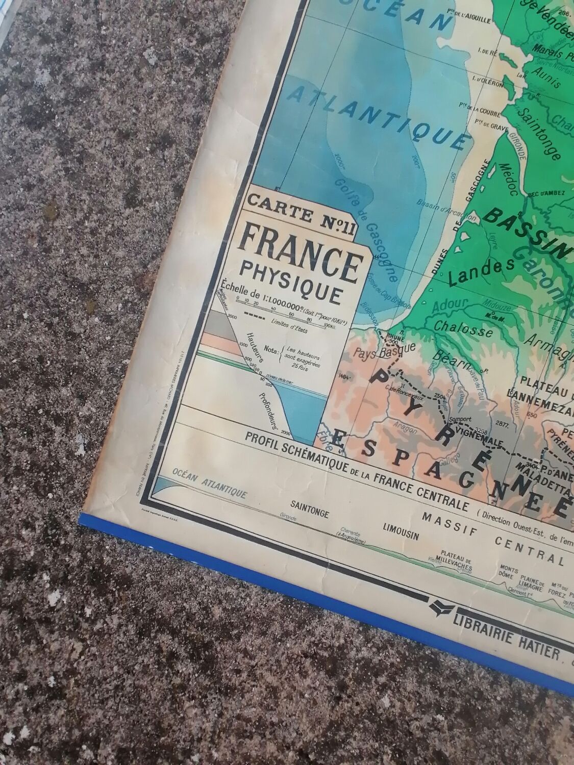 Old map of the France N°11 Hatier Kaeppelin.