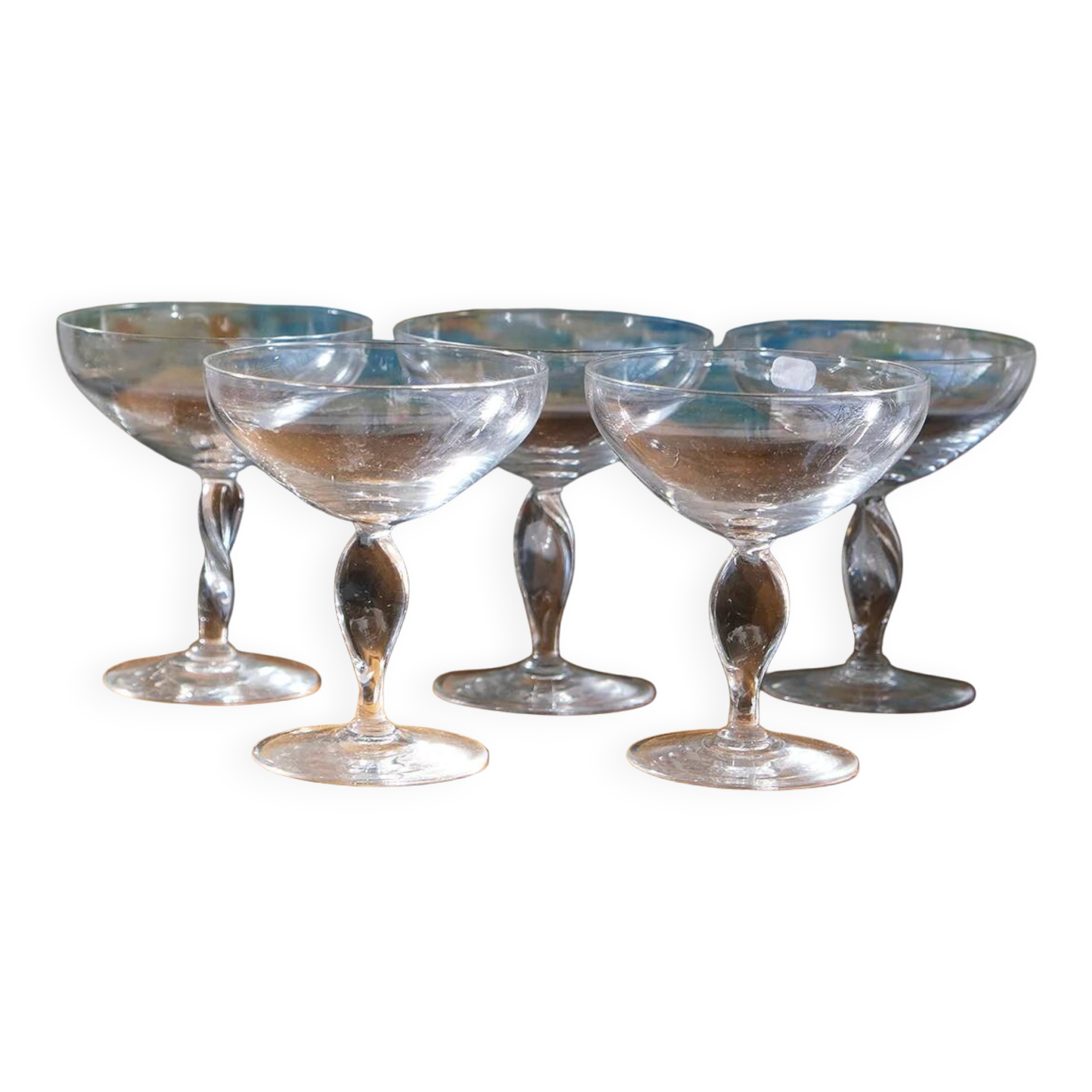 Crystal champagne coupes x5