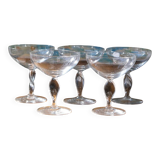 Crystal champagne coupes x5
