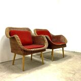 Rattan Lounge Chairs, set of 2