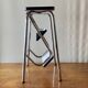 Vintage step stool in white formica and chrome steel