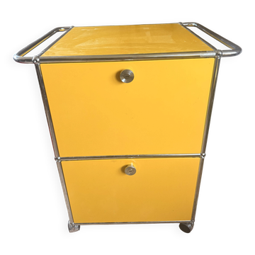 USM Haller mobile caisson with 2 drawers in yellow