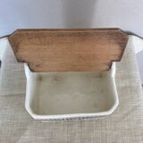 Earthenware salt cellar with rose decoration, made in Czechoslovakia, early 20th century