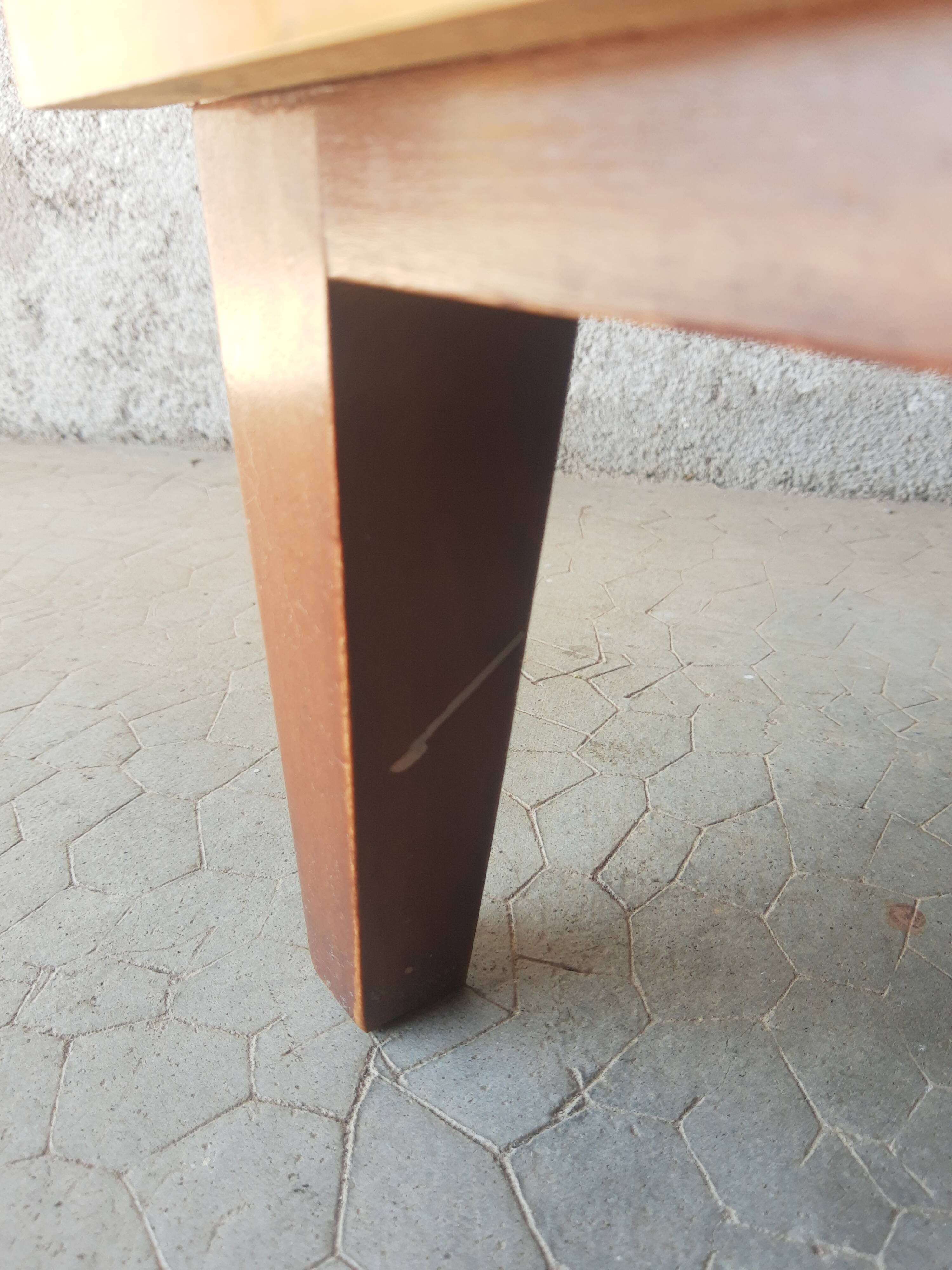 Vintage 70s light wood bedside table