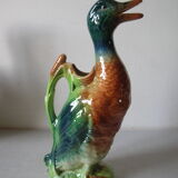 Old pitcher large duck Saint Clément ceramic slurry beautiful colors 33 cm n° 1