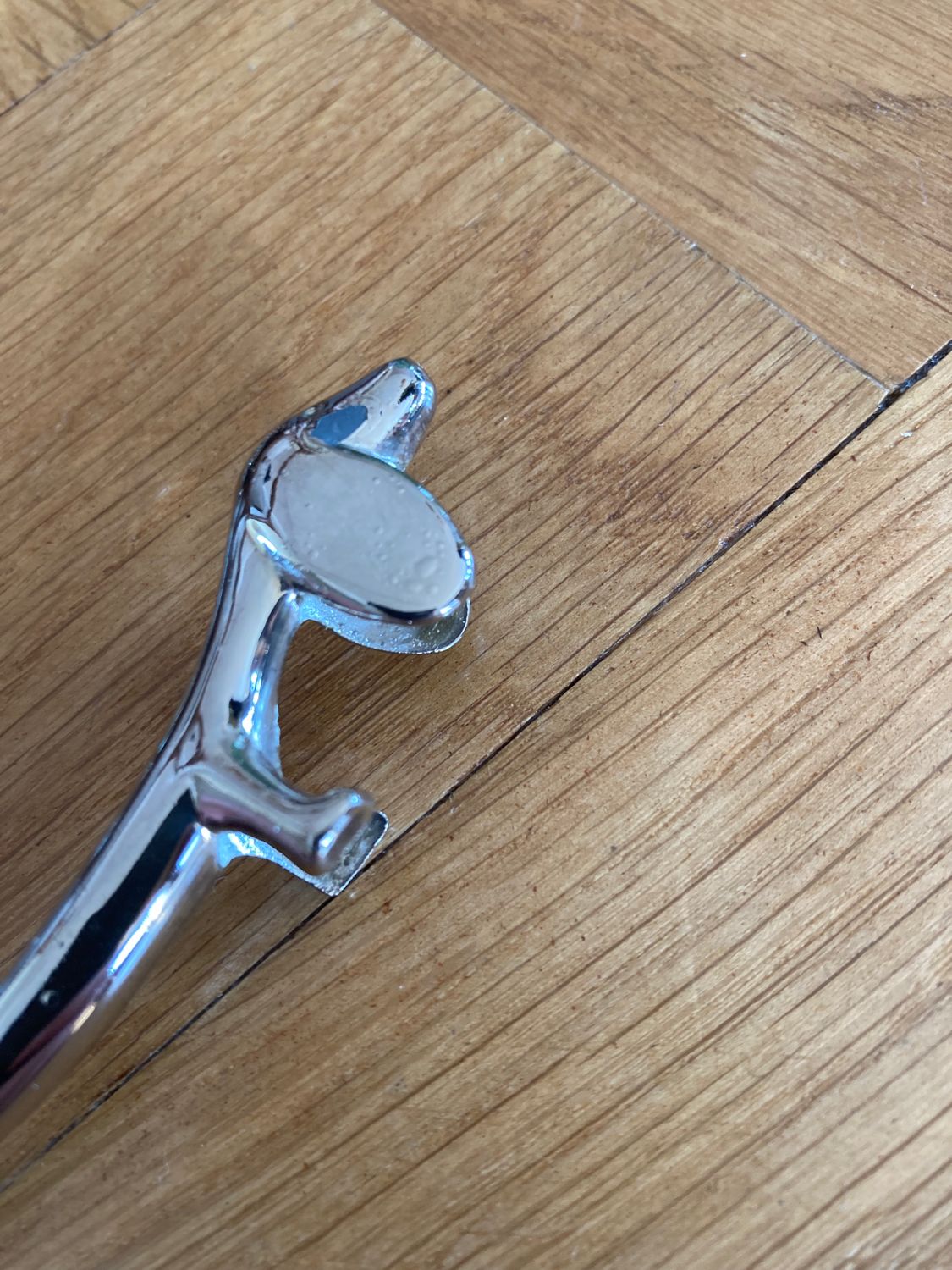 Knife doors dog basset / dachshund silver metal