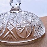 Large antique Bohemian crystal candy dish