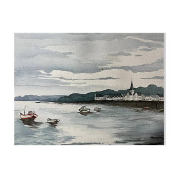 Large marine watercolour (Saint Gilles?) Brittany signed Lafitte