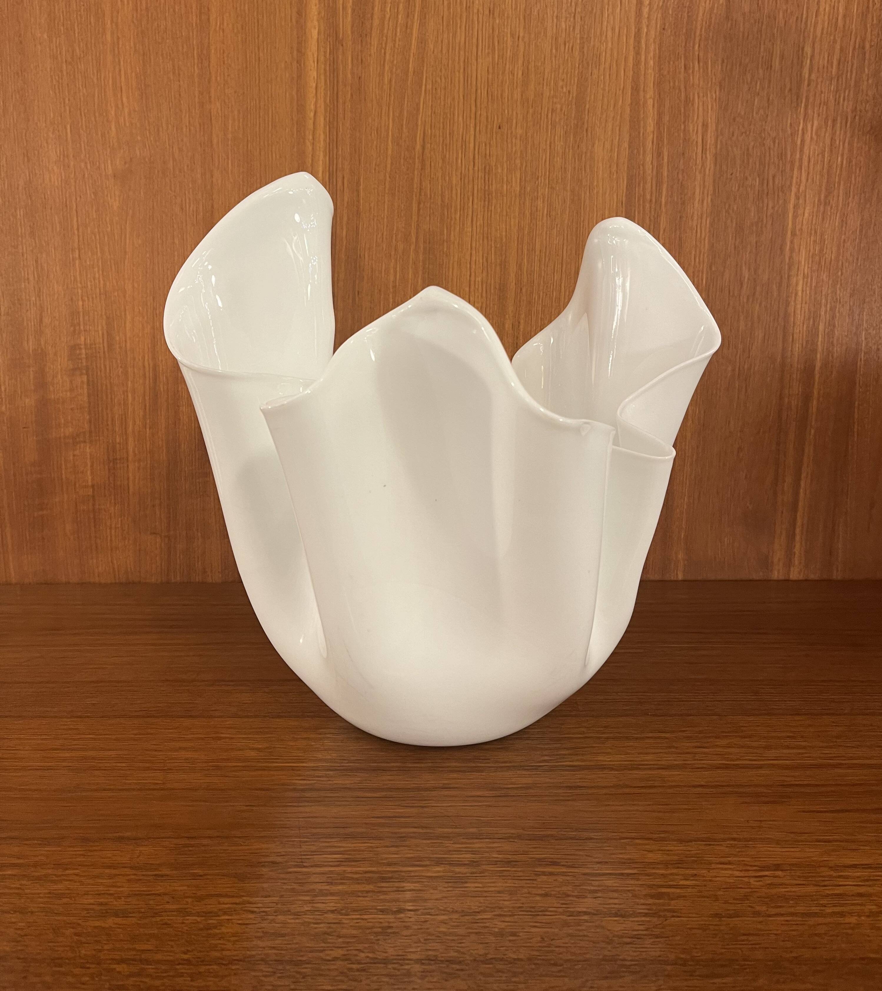 Handkerchief vase, “Fazzoletto” model, by Fluvio Bianconi for Venini