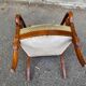 Louis Philippe regency office chair in solid wood and beige velvet