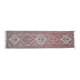 1970s Vintage Turkish Oushak Handmade Wool Cotton Purple Runner Rug 97x385