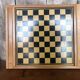 Old Vintage Wooden Double Game Board of Checkers & Small Horses #A782