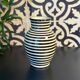 Striped black Kasbah curved artisanal vase