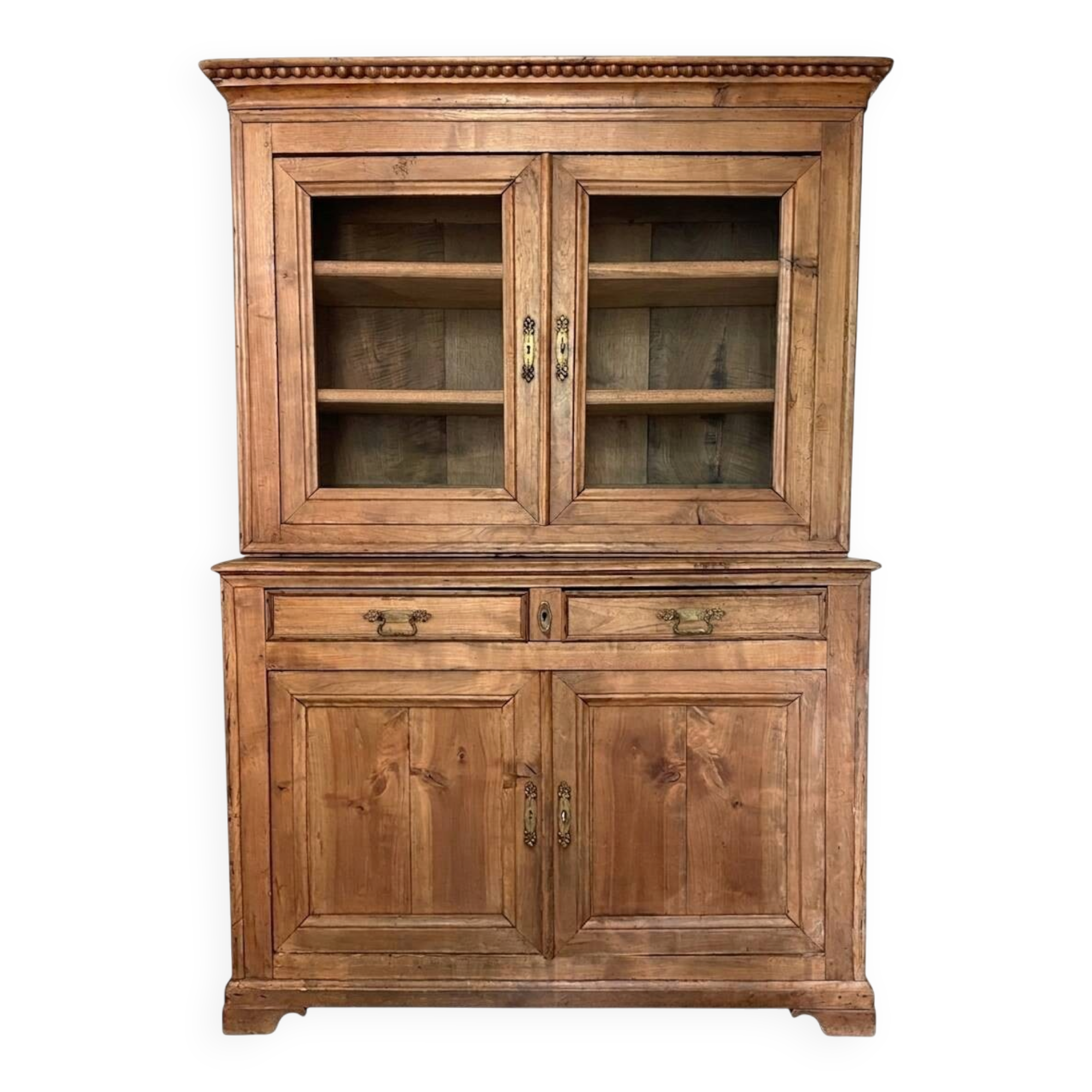 Antique two-body buffet in solid wood