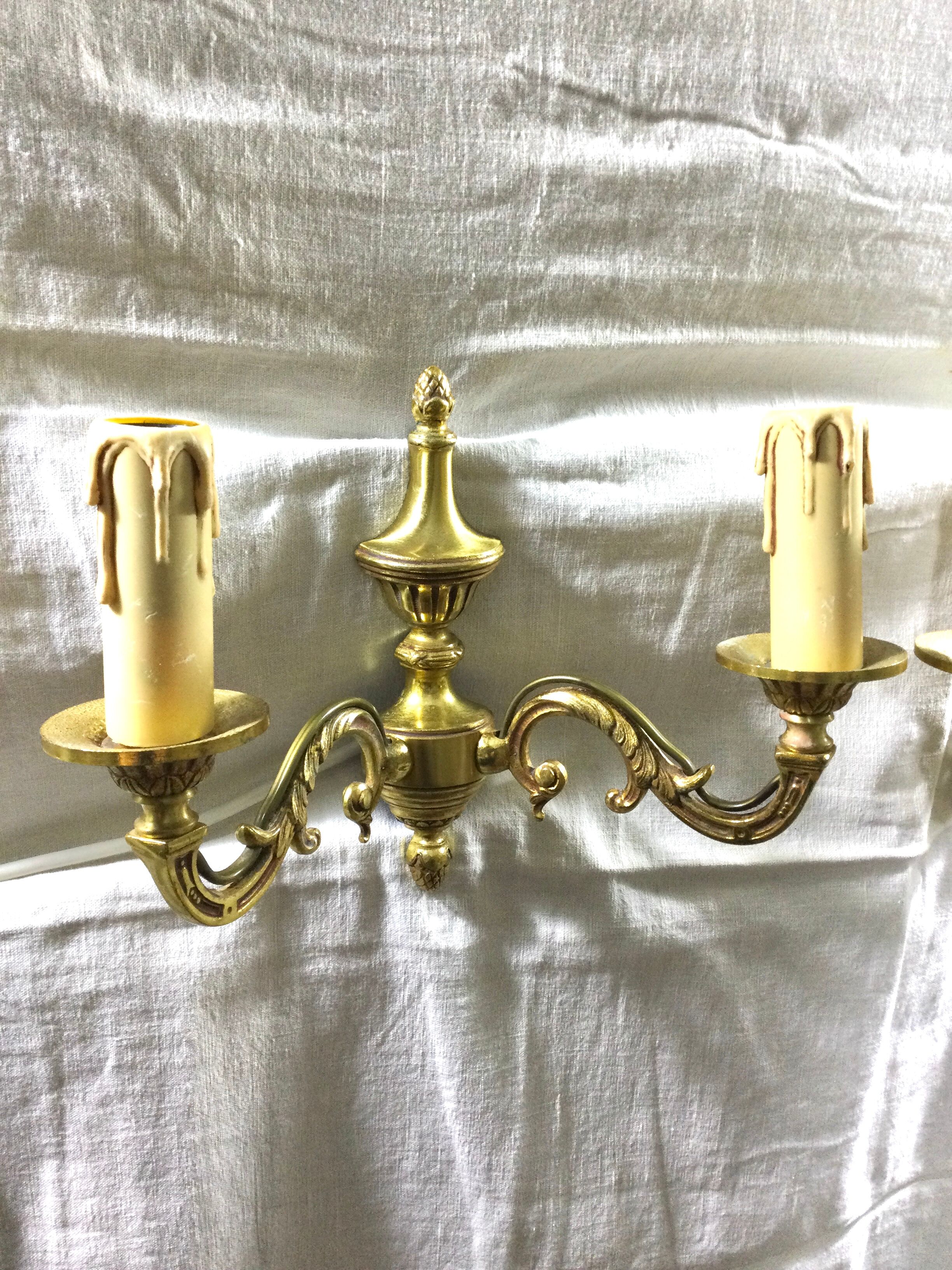 Pair of sconces 2 lights louis XVI style