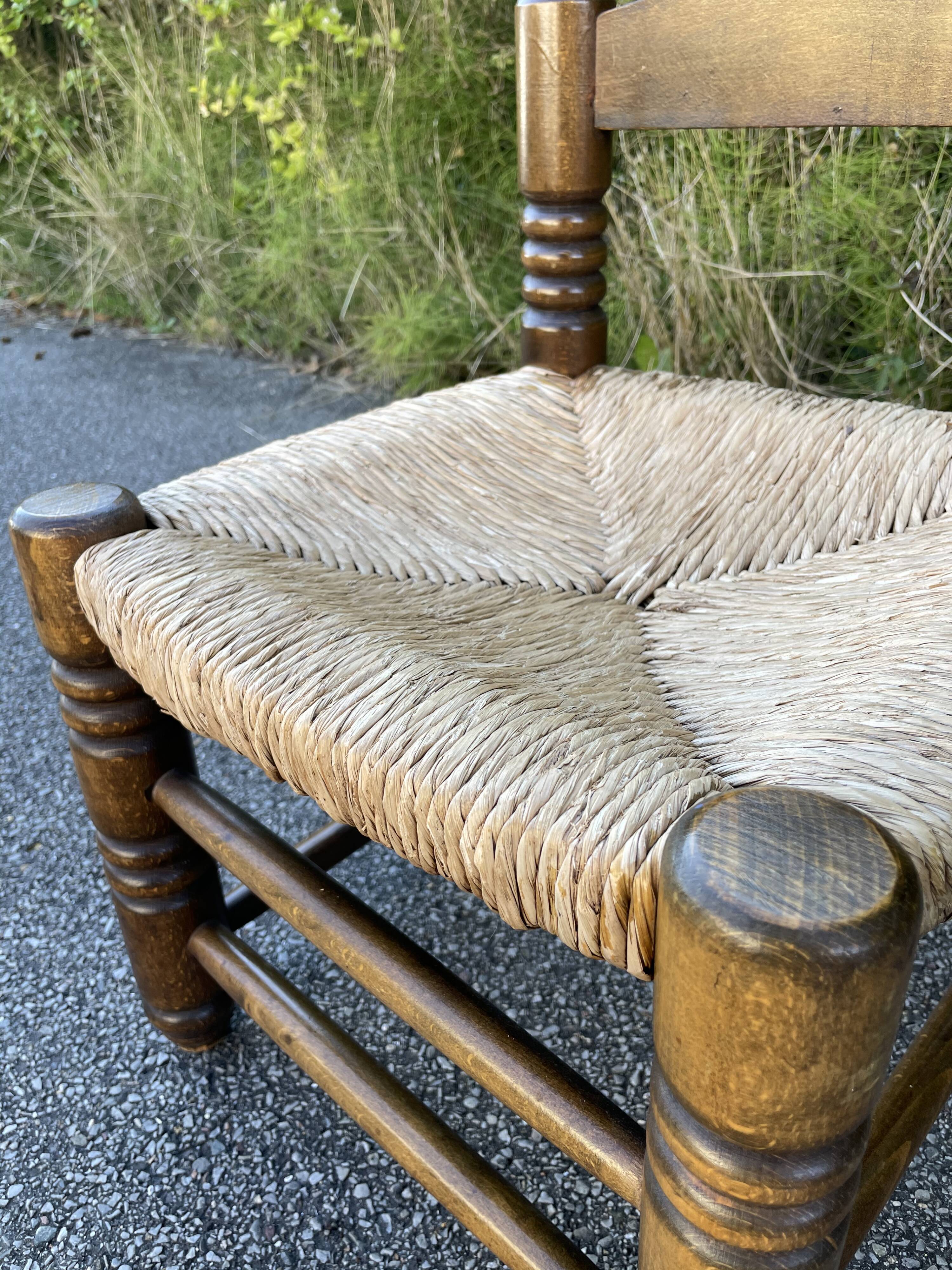 Small wooden and straw chair