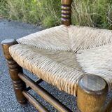 Small wooden and straw chair