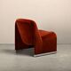 Giancarlo Piretti Alky Lounge Chair in Rust Velvet for Anonima Castelli,