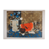 Yves Ganne: The White Pitcher and the Watermelon, original signed lithograph