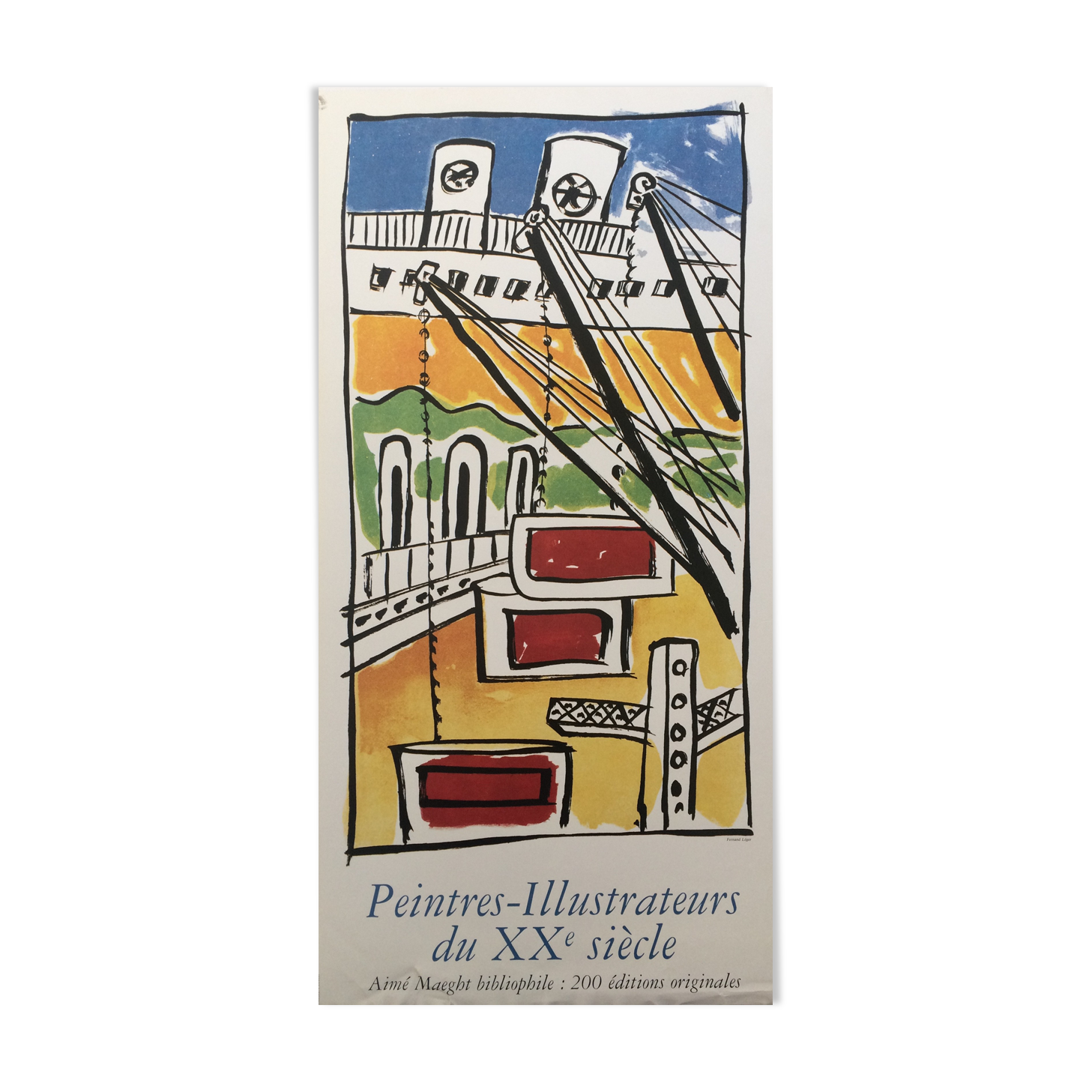 Fernand leger, maeght foundation, 1986. original exhibition poster