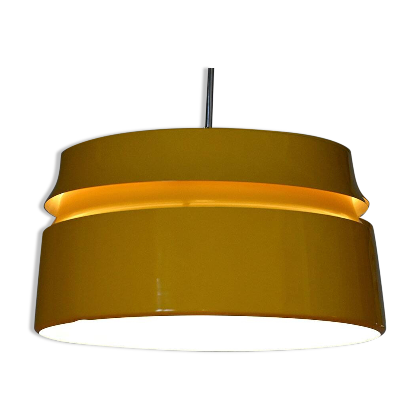 Scandinavian yellow pendant lamp, 1960s/1970s