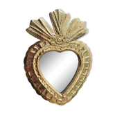 Brass heart mirror type ex-voto kalbi