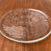 Large Finnish glass plate from the mid-century by Humppila.