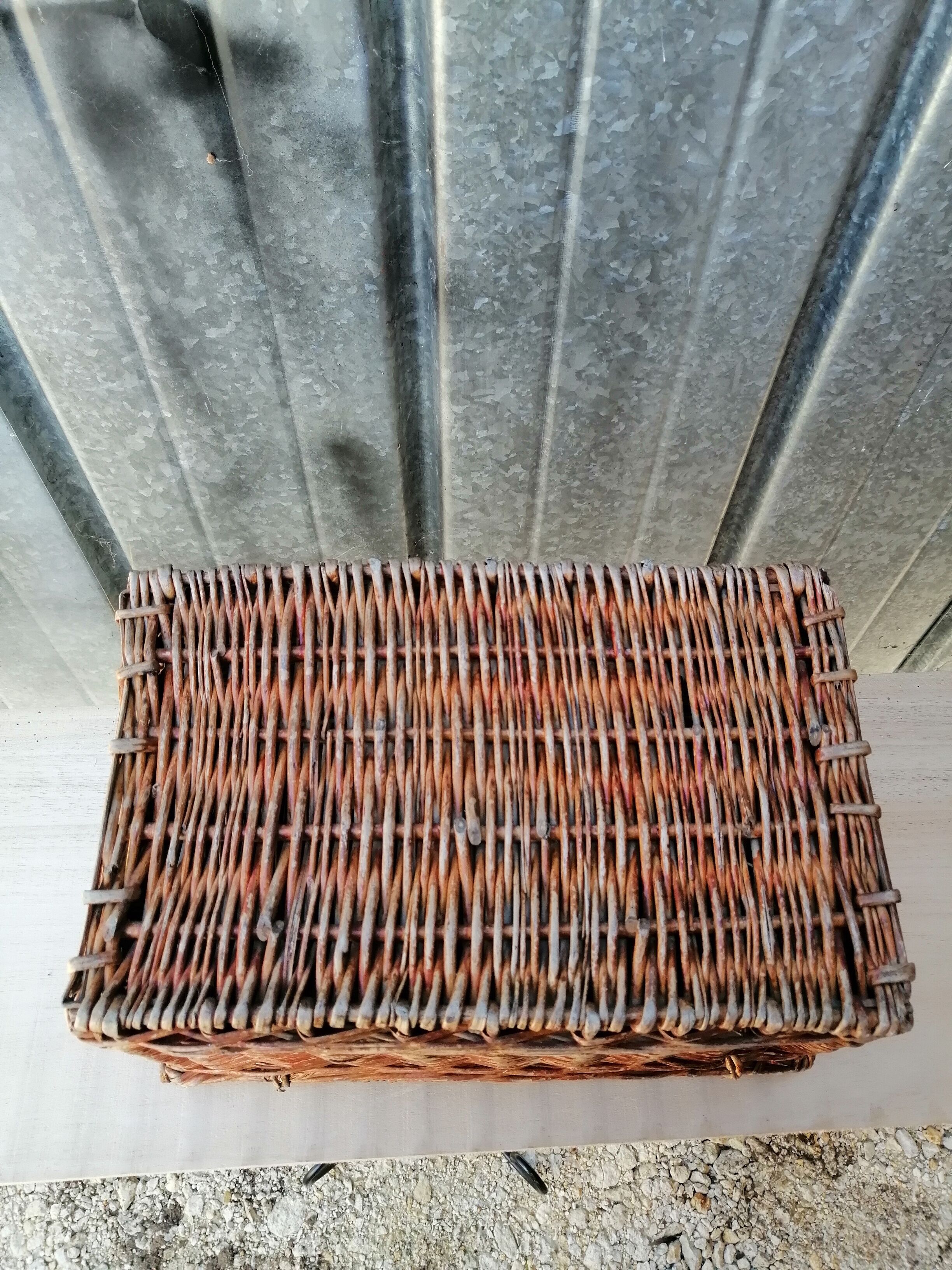 Vintage wicker travel basket