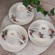 Cups and saucers porcelain flowers