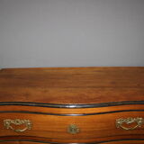 Curved chest of drawers Louis XV in blond walnut XVIII