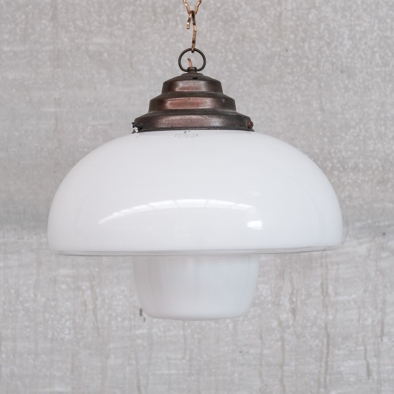 Mid-century three tone glass philips pendant light