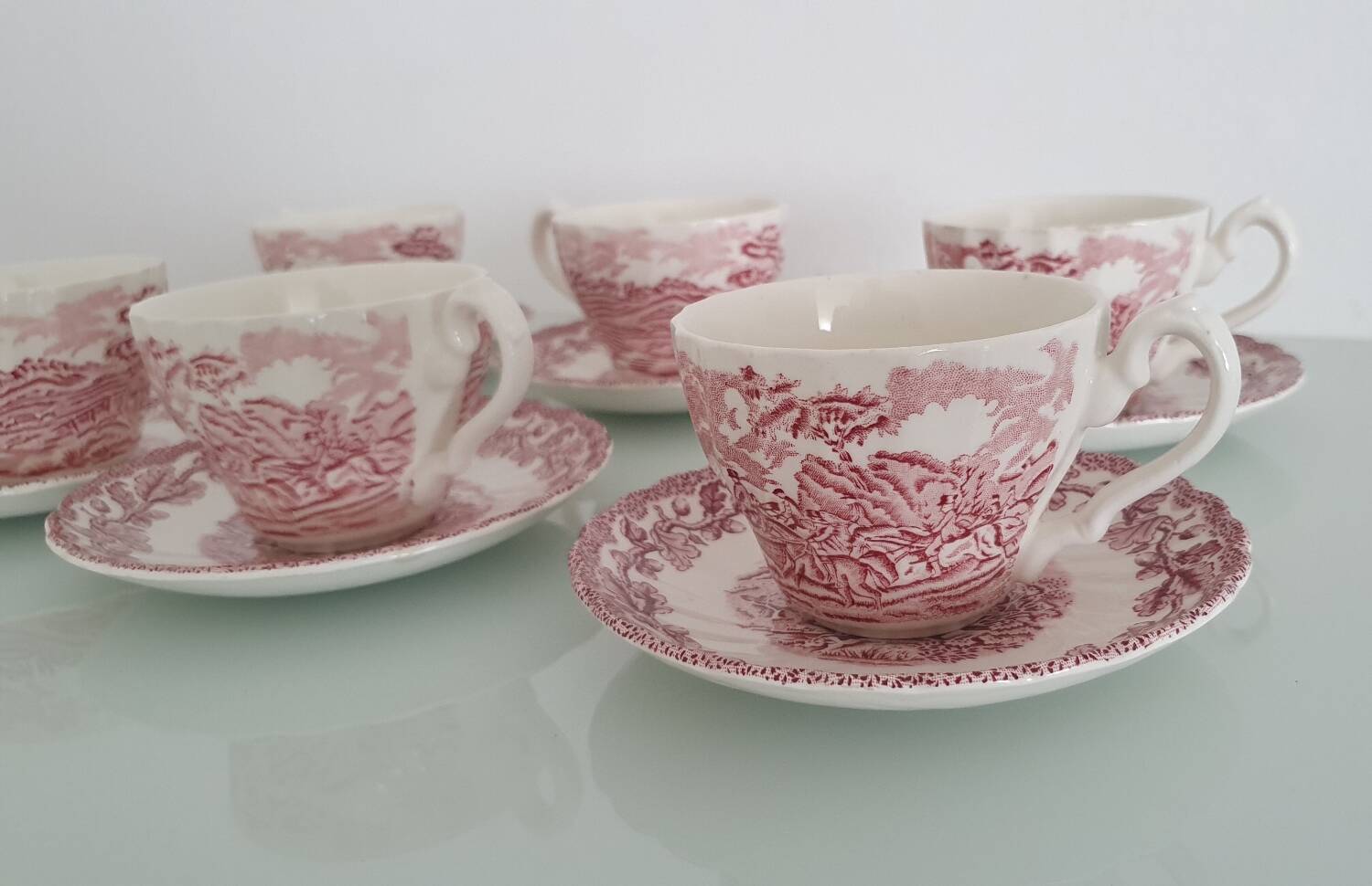 Myotts Country Life Set of 6 Cups and Saucers - England