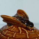 Set of old teapots and honey pot