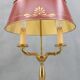 Empire style lamp two lights with oval lacquered lampshade "lucien gau"