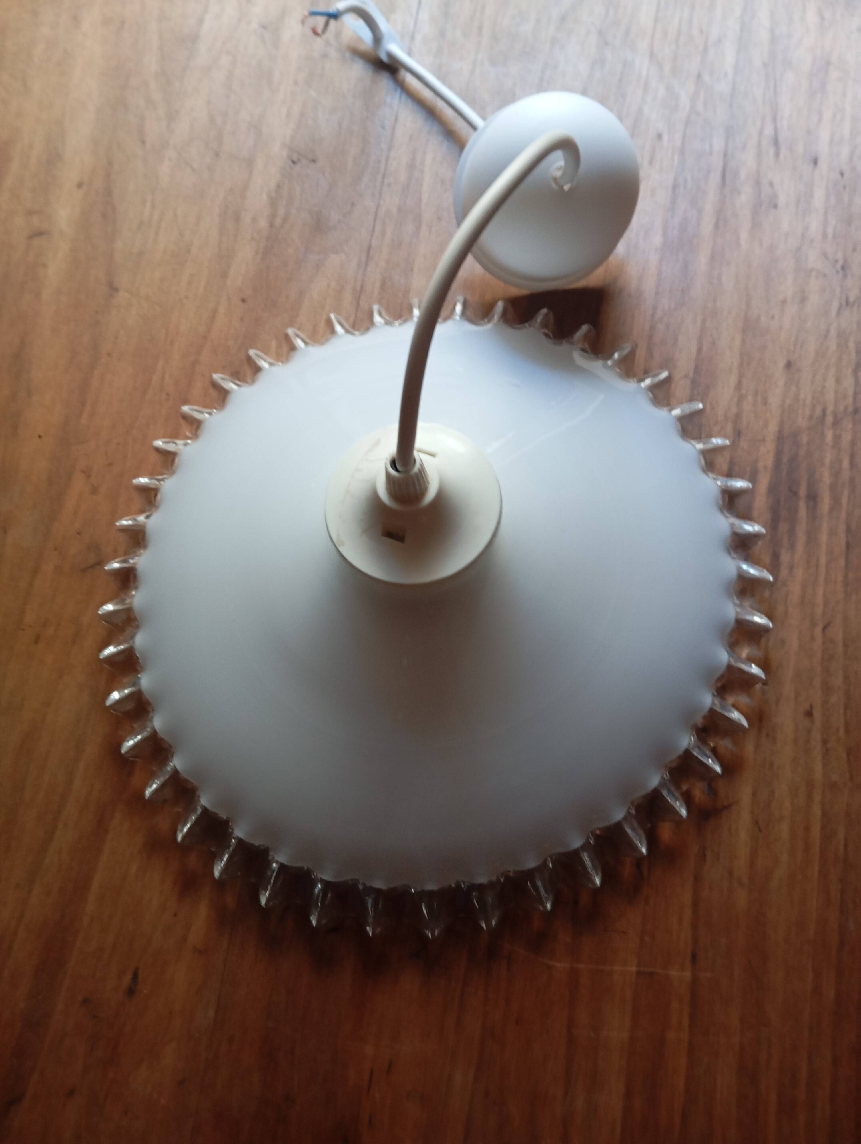 Opaline glass suspension ceiling light