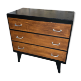 Black wood chest of drawers + 3 vintage black drawers #a143
