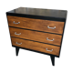 Black wood chest of drawers + 3 vintage black drawers #a143