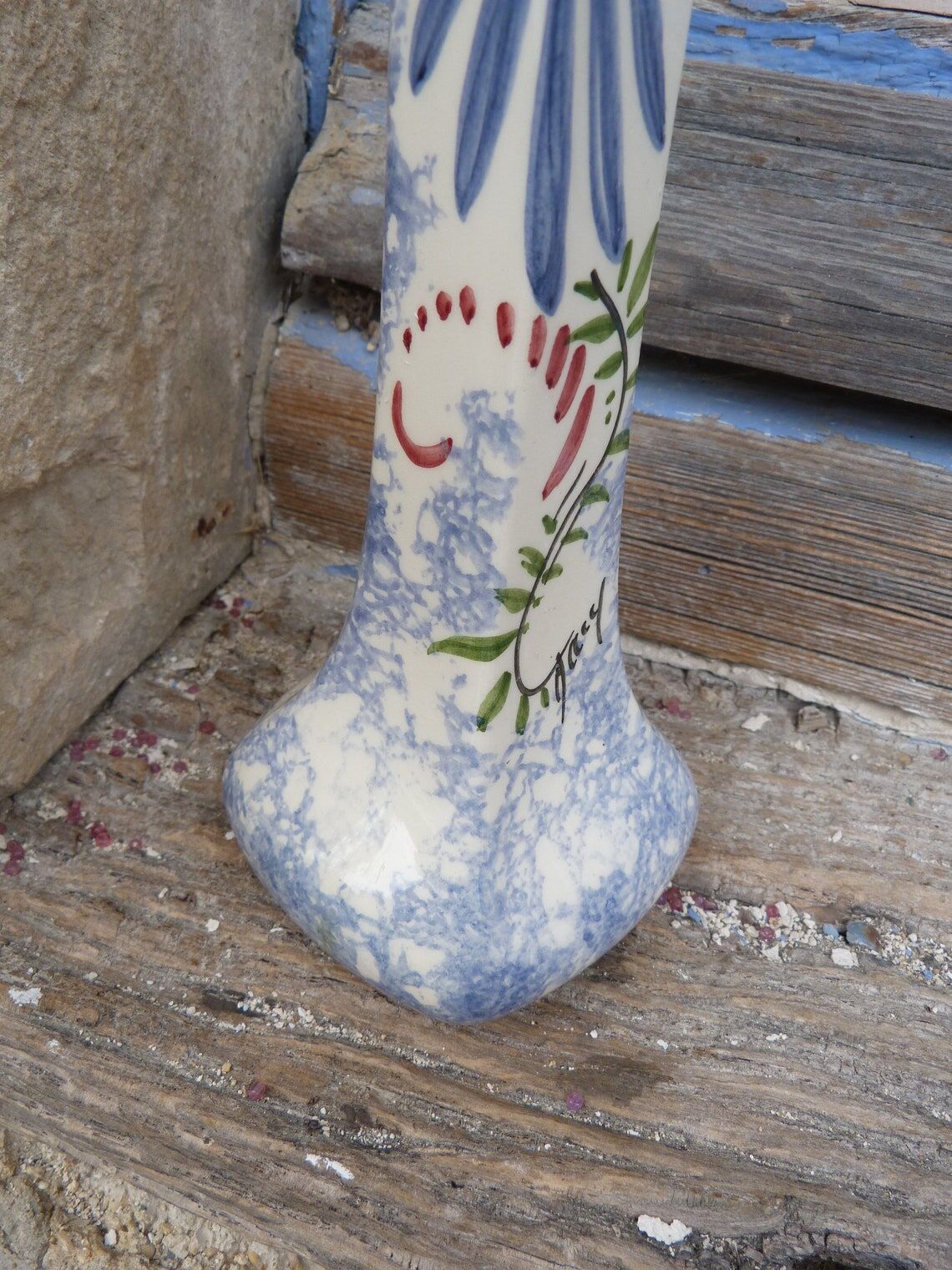 Vase soliflore Quimper Brittany ceramic soliflore