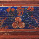 Coffre ancien peint à la main avec des motifs floraux (Année 1907) #100