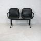 Bench imitation leather and steel, Italy, circa 1970