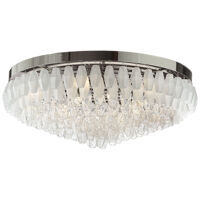 Transparent and sandblasted “Poliedri” Murano glass flush mount