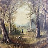 Paysage de forêt XIXeme siècle