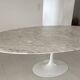 Original Knoll Tulip oval dining table 244x137 Eero Saarinen Arabescato Matt