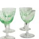 Set of 8 Val Saint Lambert Uranium Glass Aperitif Glasses