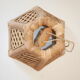 1970 vintage bamboo and wood pendant lamp