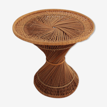 Table d'appoint diabolo osier